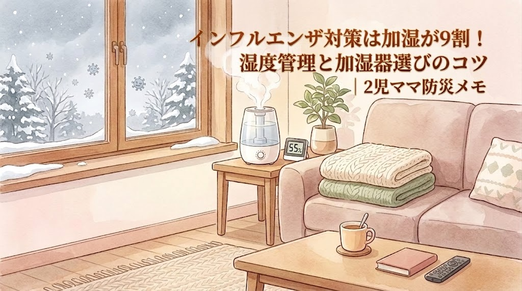 インフルエンザ対策は加湿が9割！湿度管理と加湿器選びのコツ｜2児ママ防災メモ