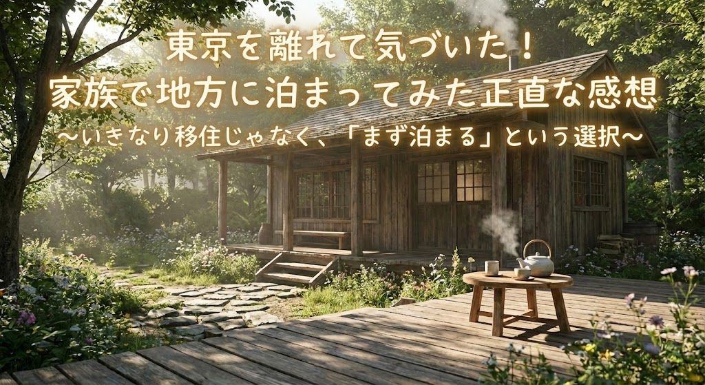 東京を離れて気づいた！家族で地方に泊まってみた正直な感想〜いきなり移住じゃなく、「まず泊まる」という選択〜