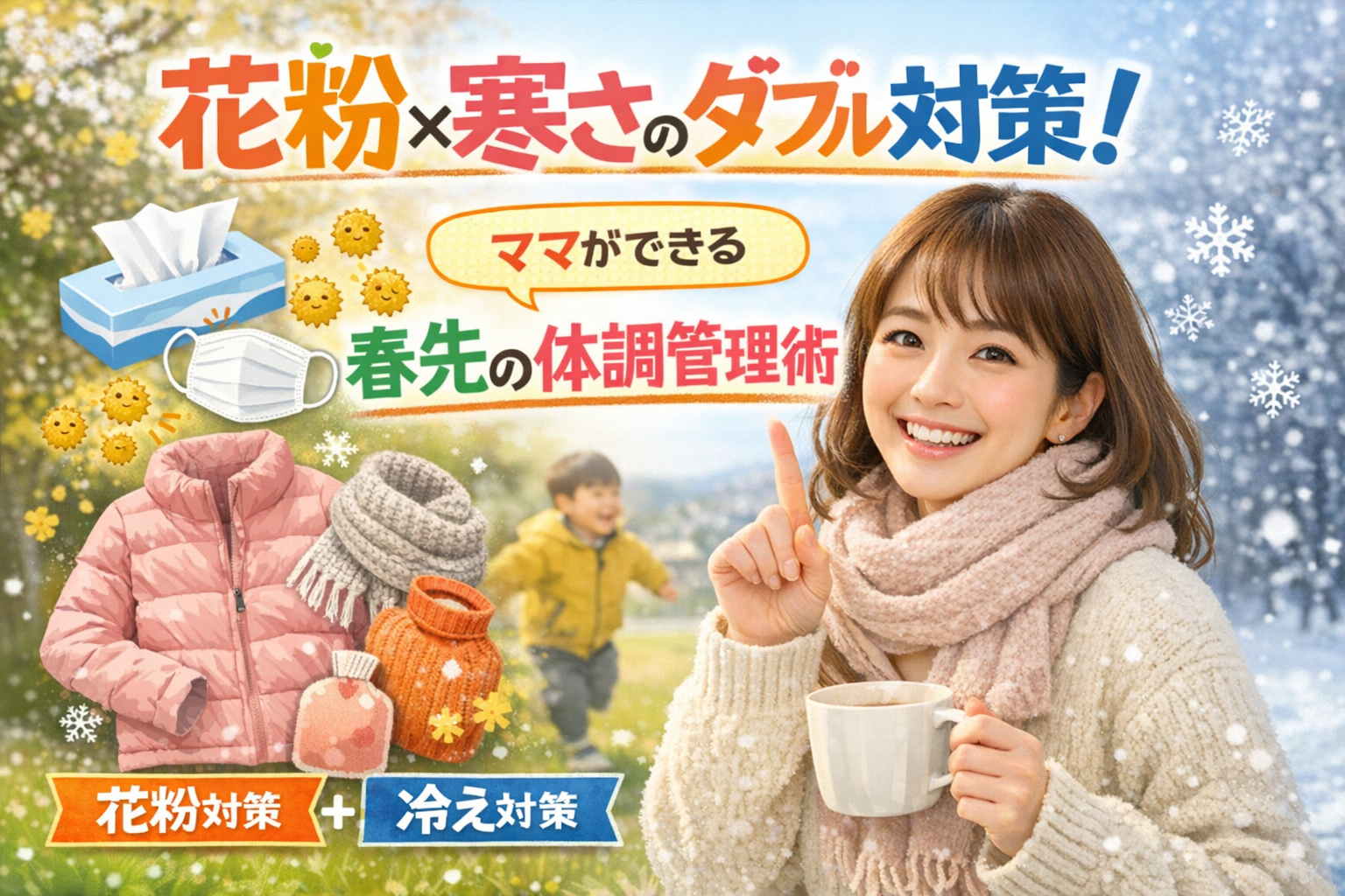 花粉×寒さのダブル対策！ママが今すぐできる春先の体調管理術
