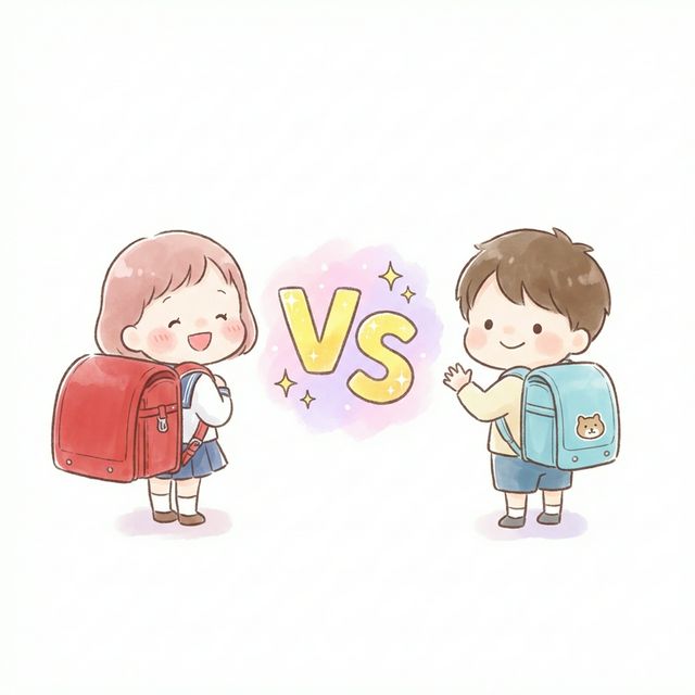 ランドセルとランドセル型リュックを比較するイメージ画像