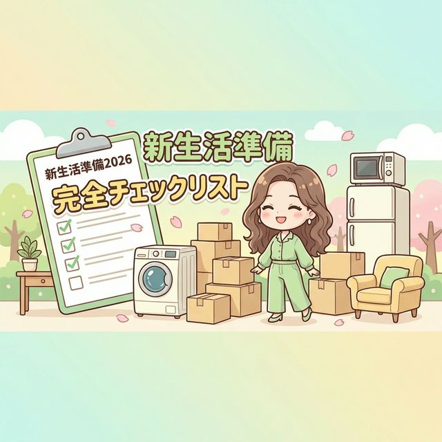 【新生活準備2026】引越し〜入居まで完全チェックリスト｜買ってよかった家電＆節約ワザ